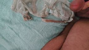 Ruined 2 cumshots during my handjob on her gorgeous bra cum abundance excitement big orgasm