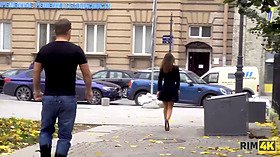 Rim4k. unrighteous babe fools around with unknown dude and even gobbles his anus