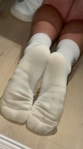 Stepson and Stepdaddy deepthroat straight alpha men and little twink white smelly socks stinky feet sneakers master slave Polish blowjob foot worship