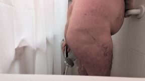 Me showing my body off while taking a shower