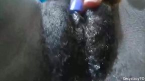 Latina curvy beauty stretches her tight, wet pussy with a sex toy