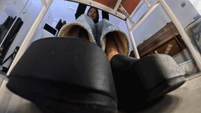 8K VR360 XIAOMI black thick-soled sandals humiliate dwarfs