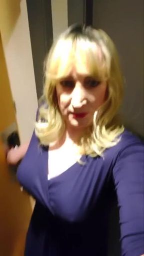 Crossdresser Walking in the Hotel