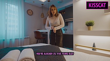 Step Son Dreams of Undressing and Having Sex with Step Mom, and She Lets Him Fuck in Shared Bed