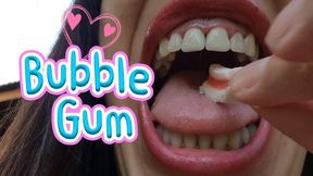 POV chewing gum with my big mouth and facial expressions in close-up
