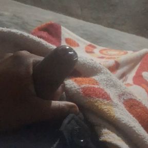 Black asian boy masturbating. Playing with his dick