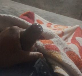 Black asian boy masturbating. Playing with his dick