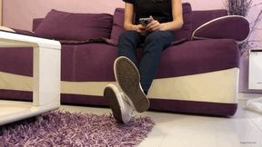 BIG FEET ON A TABLE IGNORING YOU - MOV Mobile Version