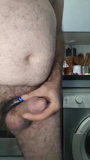 Handsome Chubby with Big Fat Cock with Sex Ring and Big Butt Plug Inside My Little Ass in Close-up