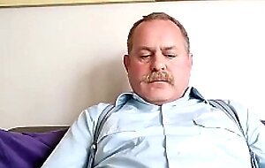 Big Daddy Bear Jerks Off His Small Cock