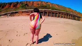 Luscious Lopez - Sheer Rainbow Swimsuit