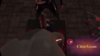 Citor3 3D VR Game Recording SFM Rubber huge boobies GF milks sub on sybian with lots of precum with pov