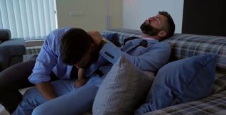 Banging things out on the couch while being clothed
