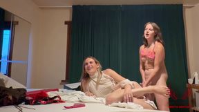 Tgirls Alyza & Cherry Blowjob and Fuck in POV