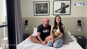 TehAngel converses about her start in porn and gets hotter with exhibitionist tendencies, Horny biotch chats dirty in awesome xxx scene.