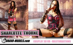 431 - SHARLOTTE THORNE - cosplay dildo masturbation theme future warrior girl