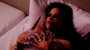 Solo Sucking with See-through Lingerie