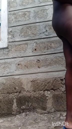 Naughty Horny Boy Fucking His Asshole with a Big Dildo Outside