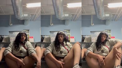 Fingering myself and squirting at work