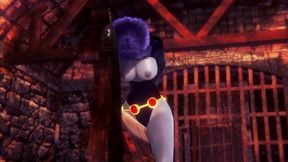 raven takes a ride on the wooden pony bsdm - titans porn