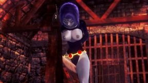 raven takes a ride on the wooden pony bsdm - titans porn