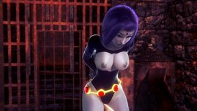 raven takes a ride on the wooden pony bsdm - titans porn