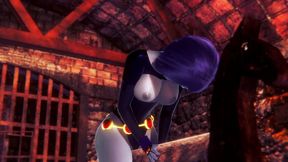 raven takes a ride on the wooden pony bsdm - titans porn