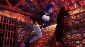 raven takes a ride on the wooden pony bsdm - titans porn