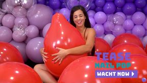 Lily Vs 16" Red Balloons : A Sensual Popping Show