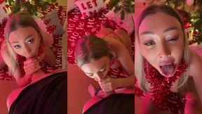 frances bentley 12 days of christmas day 7 blowjob milking cum in mouth porn video