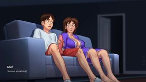 Stepmom helps stepson with boner