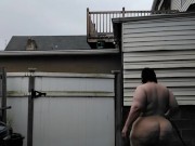 Naked in the rain