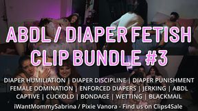 [OVER 50% OFF] 11 NEW CLIPS FOR 1 PRICE - Diaper Fetish & ABDL Compilation 3 (Featuring iWantMommySabrina, Teddy Dredd & Pixie Vanora) [WMV]
