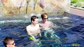 Jasper Robinson having a wild threesome fucking by the pool