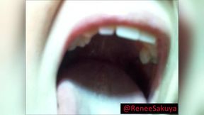 upclose inside look of her mouth and teeth, fetish video