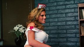 Blonde Nurse Charisma Cappelli Deep Throats Cock Before it Goes in Her Pussy