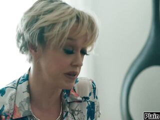 Breasty shrink helps her client out with his touch deprivation