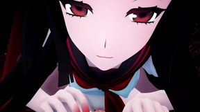 Yandere black-haired beauti Creampie - MMD ASMR