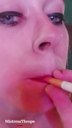 Silent Smoking Cigarette Petite Blonde SFW