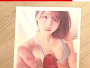 巨乳美人　手コキ　おっぱいと顔にぶっかけ／Big breasts beauty handjob bukkake on boobs and face