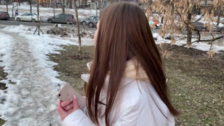 CHANGED THE GUY!! Sucked because she can not live without a penis. Cum on boobs!