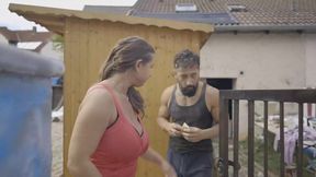 Hungry Man Gets Showered and Has to Fuck for Food.