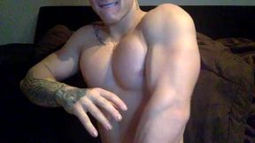 Flexing Huge Muscled Chest.  No Cock or Ass,