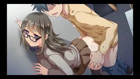 dorm manager [ hentai game ] ep.1 young couple having creampie sex in public !