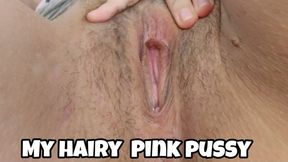 Opening & Spreading My Thick Hairy Pussy Lips for You