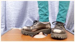 18 yo punk girl tramples my floor-face with Doc Martens dirty shoes (part 5 of 6), flo022x 2160p