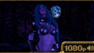 Tyrande gorgeous night elf dancing in the moonlight