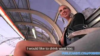 Long legged blonde Jenny Simons gets fucked in the bushes outdoors