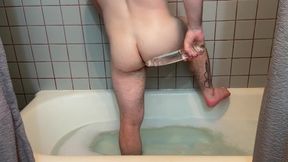 Lad Bangs Himself with Double-Finished Glass Shag Stick