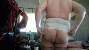 GIRDLED GAY BOY-masturbating wiener cum